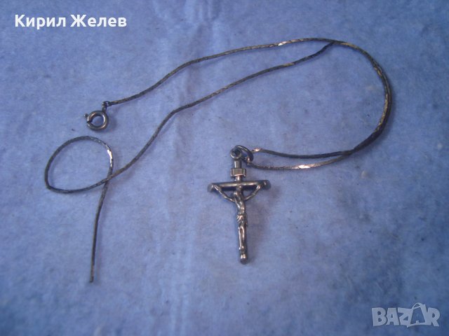 ПОСРЕБРЕНО СТАРО КРЪСТЧЕ РАЗПЯТИЕ 93388, снимка 6 - Колиета, медальони, синджири - 36950299