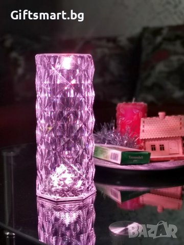 Кристална/Диамантена/презареждаща се LED Лампа, 16 цвята, дистанционно