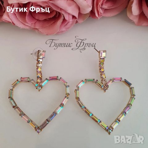 Обеци сърца хамелеон 