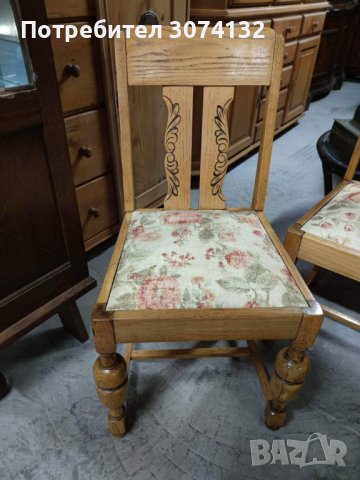 Трапезни столове с фрезовани крака (материал дъб), снимка 5 - Столове - 39107976