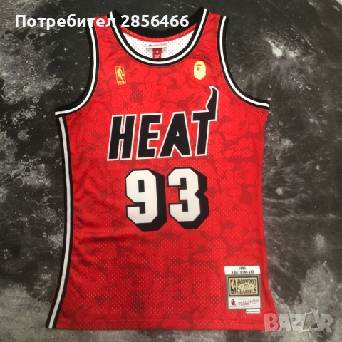 Мъжки потник Mitchell&Ness Bape 93 Miami Heat размер XXL, снимка 7 - Тениски - 52085151