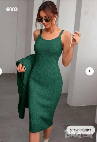 Зимен комплект с рокля, Елегантен зимен комплект, Дамски зимен костюм, снимка 2 - Рокли - 43249439