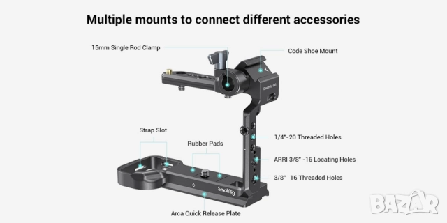 ПРОМО ! SmallRig SONY Професионална Half Cage рамка / фото аксесоар ! , снимка 2 - Чанти, стативи, аксесоари - 52257736