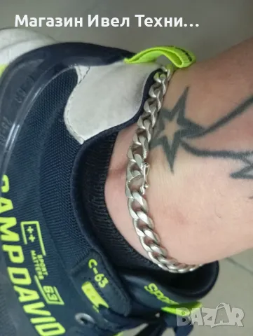 масивна сребърна гривна за глезен , снимка 3 - Гривни - 48749921