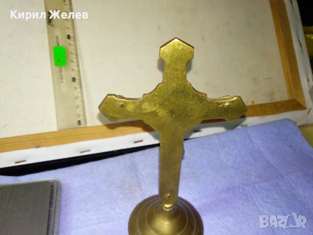 Старо СТИЛНО КРАСИВО МЕСИНГОВО НАСТОЛНО РАЗПЯТИЕ КРЪСТ За ДОМА / КОЛЕКЦИЯ 42673, снимка 14 - Декорация за дома - 43827870