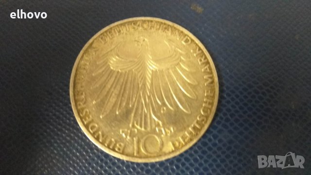 Монета 10 deutsche mark, олимпиада Мюнхен 1972г