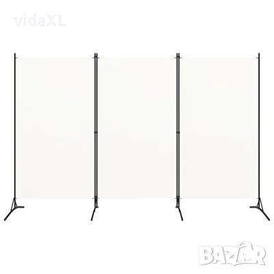 vidaXL Параван за стая, 3 панела, бял, 260x180 см, плат(SKU:320731), снимка 3 - Паравани - 49226300