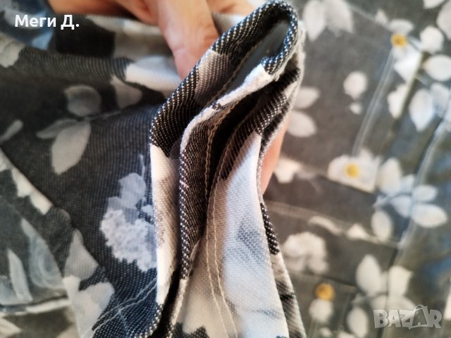 Дамски панталон на флорални мотиви, размер 32/25, снимка 3 - Панталони - 40803559