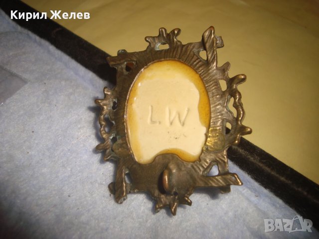 РАЗКОШЕН АВТОРСКИ РЕТРО - АР ДЕКО БРОНЗОВ МЕДАЛЬОН УНИКАТ с ИНИЦИАЛИ на ХУДОЖНИКА 31385, снимка 6 - Колиета, медальони, синджири - 38035117