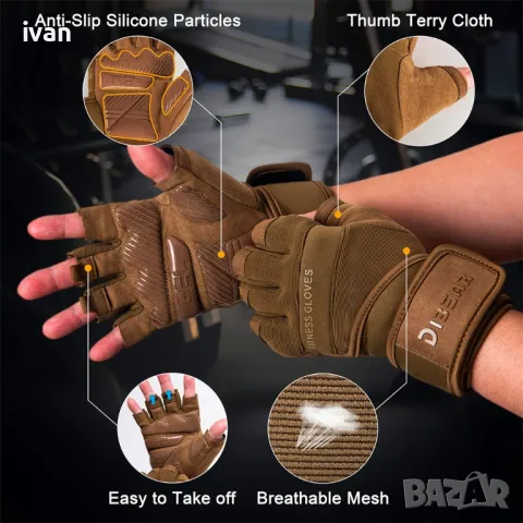 Фитнес, гел ръкавици със стабилизатор на китката , снимка 3 - Фитнес уреди - 50005967