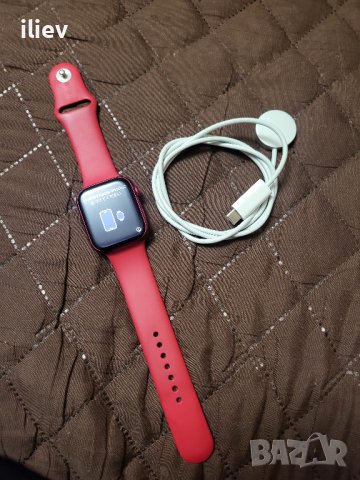 Apple Watch 8, GPS, Cellular, Корпус RED Aluminium 45mm, RED Sport Band, снимка 2 - Смарт гривни - 40430381