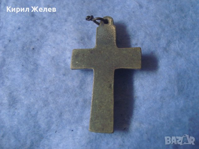 СТАРО БРОНЗОВО ПОСРЕБРЕНО РАЗПЯТИЕ КРЪСТЧЕ с ЕМАЙЛ-ЛАК 21238, снимка 9 - Антикварни и старинни предмети - 36903631