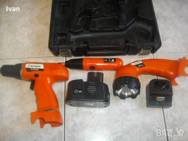 3 в 1 -Немски 12 Волта-Комплект-Винтоверт-Прожектор-Отвертка-Бльохлер-Отличен-Bohler PLD05, снимка 3 - Винтоверти - 33249238