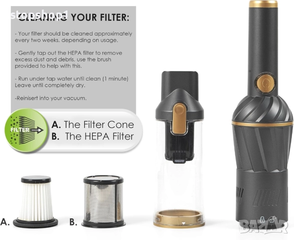 Ръчна прахосмукачка Beldray BEL01096 Airlite – Акумулаторна безжична прахосмукачка, лека преносима м, снимка 2 - Прахосмукачки - 52630410