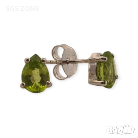 Сребърни обеци с перидот, снимка 11 - Обеци - 52857412