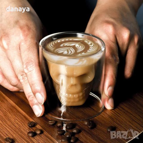 4313 Чаша череп за уиски или шот, 150 мл, снимка 3 - Чаши - 43390996