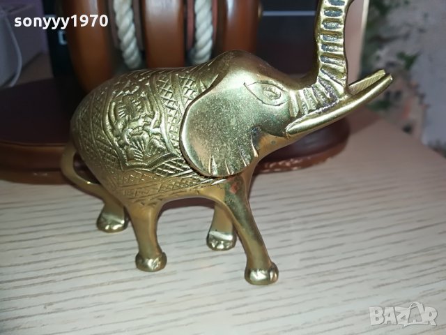 мед/месингово слонче-цвят злато 10х9х5см, снимка 2 - Колекции - 28726876