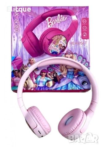Безжични слушалки с вграден микрофон Barbie, сгъваеми и регулируеми, снимка 7 - Слушалки и портативни колонки - 52902301