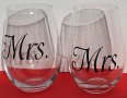 Декорирани стъклени чаши  Mrs., снимка 4