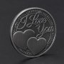 Монета с надпис " обичам те повече от колкото мога да се изразя " сърце детелина , влюбени, снимка 3