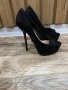 Дамски черни обувки, снимка 1 - Дамски обувки на ток - 43619027
