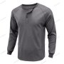 Нова мъжка тениска Henley с кръгло деколте и дълъг ръкав, 6цвята , снимка 9