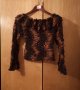 Нова дамска блуза с дълъг ръкав черно карамелено S, снимка 1 - Блузи с дълъг ръкав и пуловери - 32419958