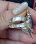 Винтидж / Античен ръчно изработен сребърен пръстен проба H925s "Noway" камък Лапис лазули, снимка 6