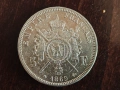 Франция 5 франка 1869 СРЕБРО, снимка 2