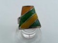 Ретро пръстен с цветен емайл , снимка 2