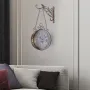 Винтидж двустранен безшумен стенен часовник+стойка за окачване,ковано желязо, снимка 5