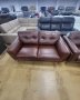 Комплект кафяви кожени дивани две двойки "Watson", снимка 7