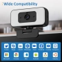 Нова USB уеб камера 2K 60fps с шумопотискане, зуум и LED осветление, снимка 7