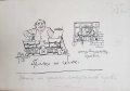 Стоян Венев (1904-1989) Карикатура за лъжливите търговци 1960те год. в.Стършел , снимка 2