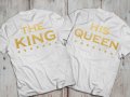 Тениски за семейства и влюбени двойки THE KING HIS QUEEN, снимка 4