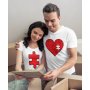 Комплект тениски за влюбени Пъзел и липсващо пърченце, снимка 1 - Тениски - 33011683