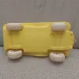 Стара Соц Българска Пластмасова Играчка Жълта Кола, снимка 7