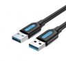 Кабел USB3.0 Мъжко - Мъжко 1.5m 5Gb/s Черен Vention CONBG Cable USB - USB M/M, снимка 1