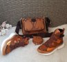 Дамска чанта кафява и кецове Louis Vuitton, снимка 1 - Дамски ежедневни обувки - 27099611