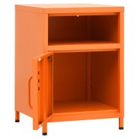 Нощно шкафче, оранжево, 35х35х51 см, стомана, снимка 6 - Шкафове - 40240092