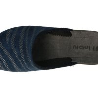 INBLU Италиански дамски чехли на платформа, Сини с ефектни ленти, снимка 2 - Пантофи - 43556408