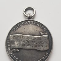 Стар сребърен ангийски медал от 1915 година, снимка 2 - Антикварни и старинни предмети - 38866133