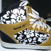 GOLA Кецове – черно/златно, бели цветя, 38 номер, 25см, снимка 5 - Маратонки - 28720650