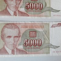 Банкноти 5000 динара., снимка 2 - Нумизматика и бонистика - 39232197
