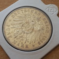 5 марки 1913 А Прусия Германия Рядка Сребърна монета ЩЕМПЕЛ, снимка 2 - Нумизматика и бонистика - 39975558