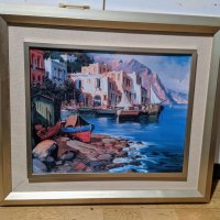 Картина Италиански пейзаж ефектен живопис, снимка 1 - Картини - 43534022