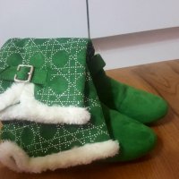 Коледни зелени ниски ботуши 39 номер, снимка 6 - Дамски ботуши - 34864564