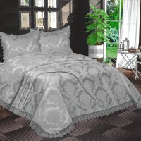 Луксозни покривки за спалня в комплект с долен чаршаф ранфорс , 2 калъфки ранфорс и 2 калъфки сатен, снимка 4 - Покривки за легло - 43006085