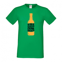 Мъжка тениска Save Water Drink Beer 3,Бира,Бирфест,Beerfest,Подарък,Изненада,Рожден Ден, снимка 5 - Тениски - 36387431