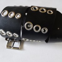 НОВ! Biker Leather Belt Made in Italy Дамски Колан Естествена Кожа Размер М (85см) , снимка 9 - Колани - 26882823